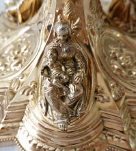 Solid silver gilt antique French Gothic Chalice.